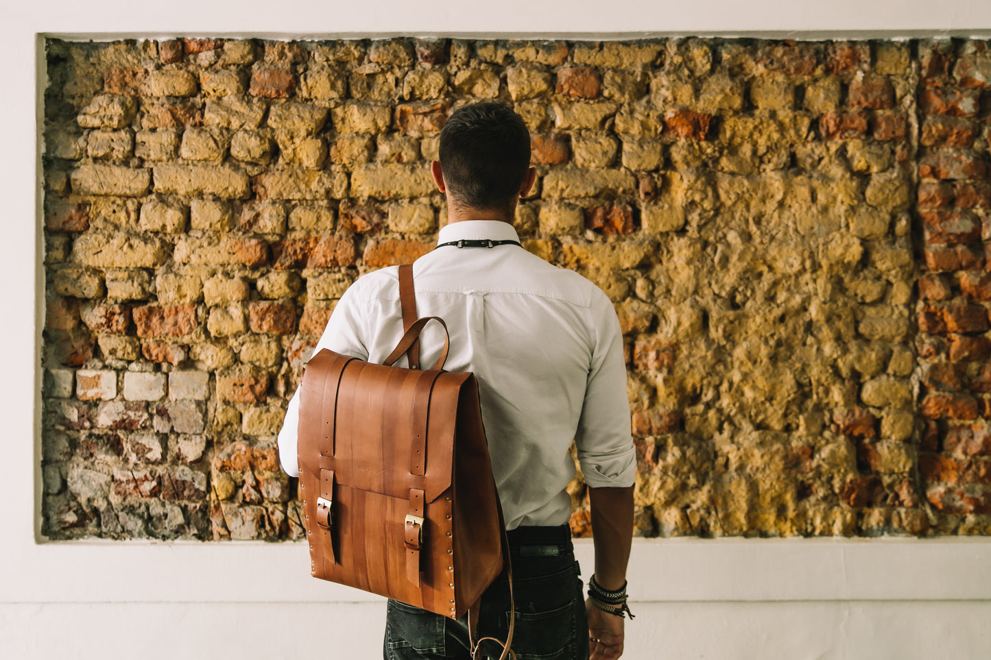 Genuine leather backpack