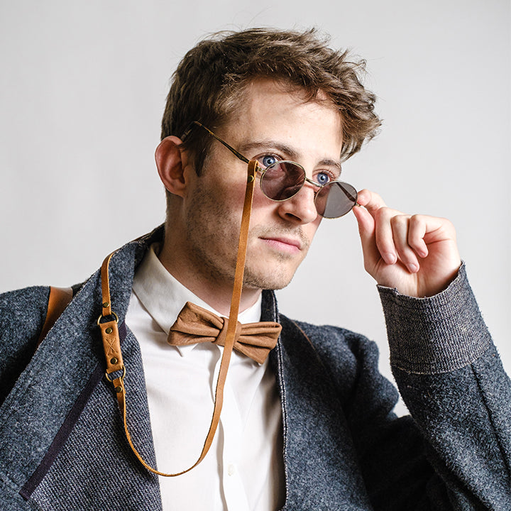 Genuine leather spectacle strap