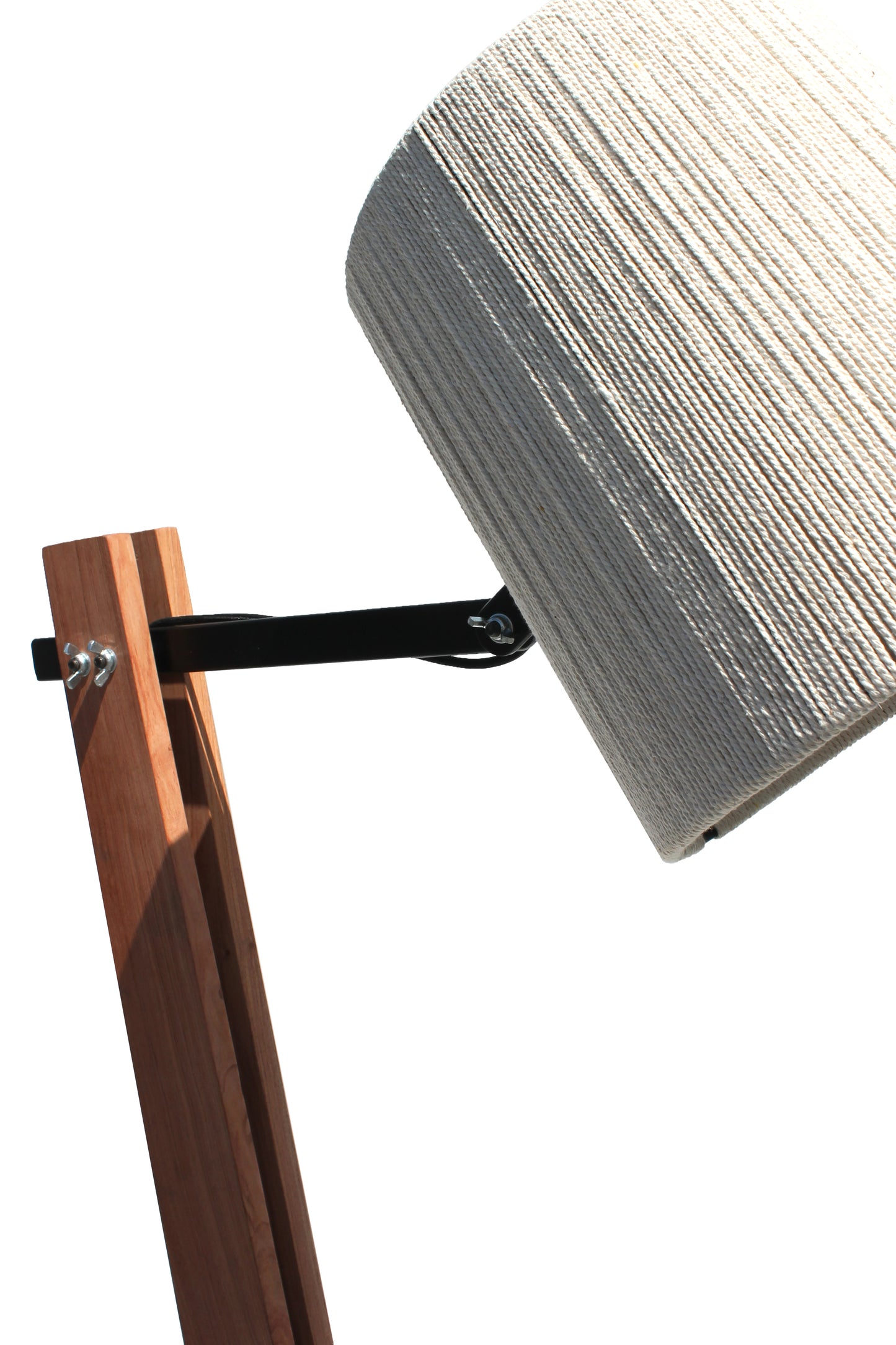 Close-up of the Industrial Floor Lamp top connection and adjustable shade