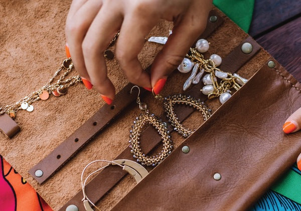 Major Jane genuine leather jewellery roll
