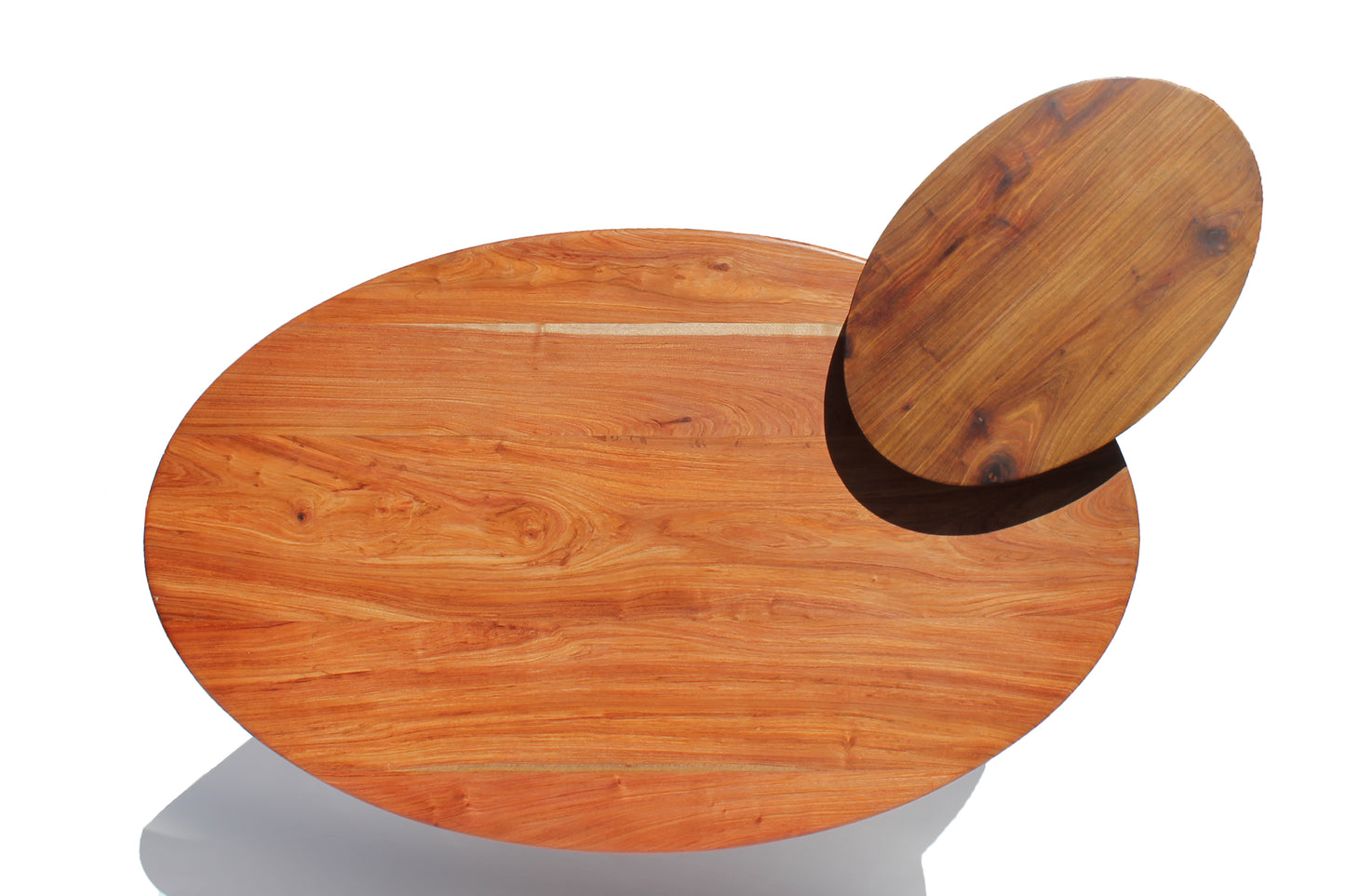 Top view of the Cantilever Nesting Tables showing the timber grain and nesting arrangement