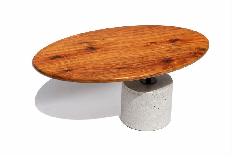 Namibian Teak Cantilever Coffee Table on a white background