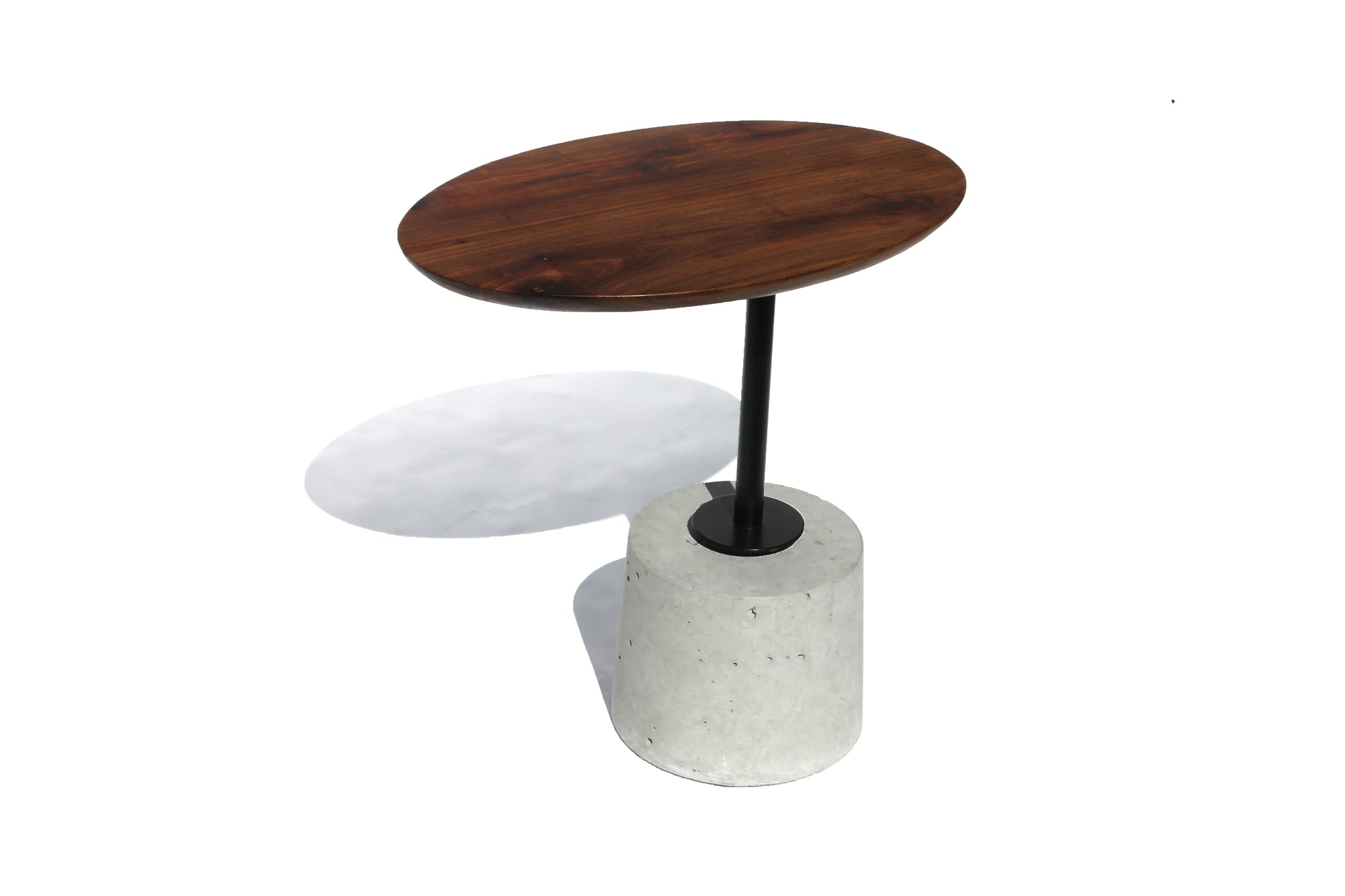 Namibian Teak Cantilever Side Table side view on a white background