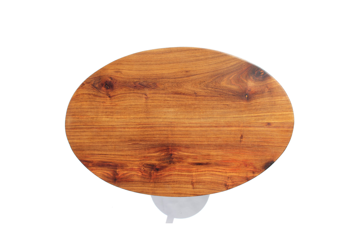 Close-up of the timber top on the Namibian Teak Cantilever Side Table