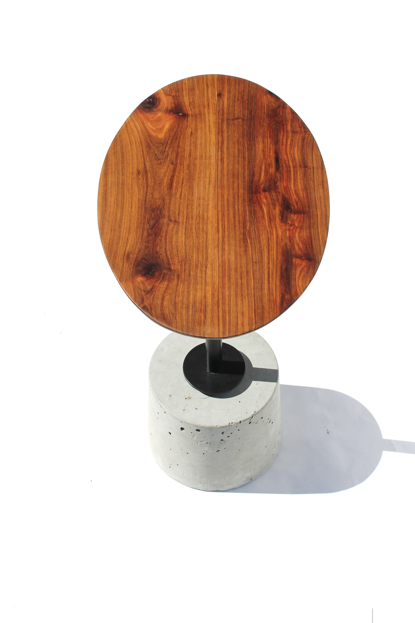 Namibian Teak Cantilever Side Table top view showing the timber grain