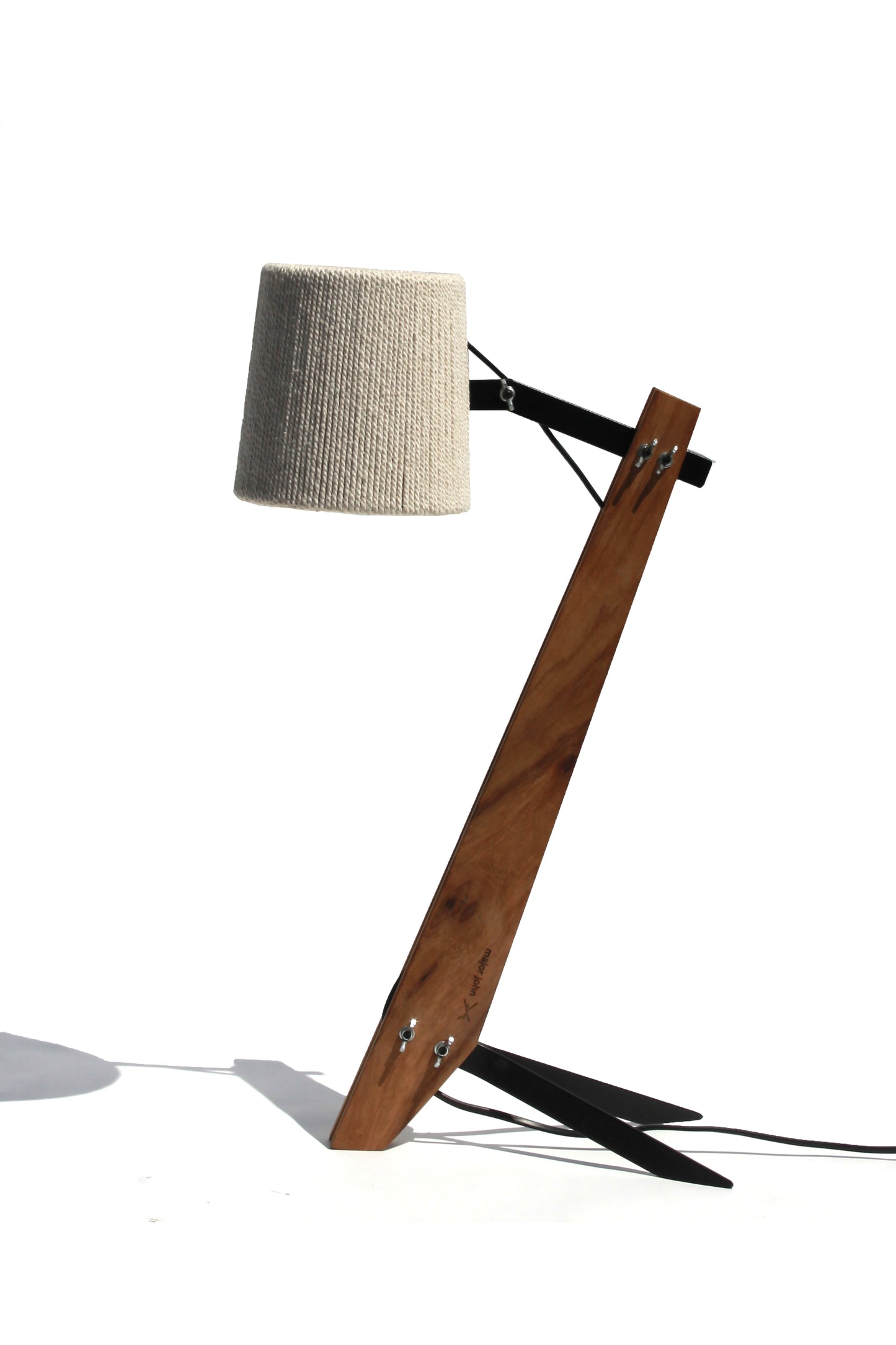 Low Shade Position
Namibian Teak Industrial Desk Lamp with shade in low position