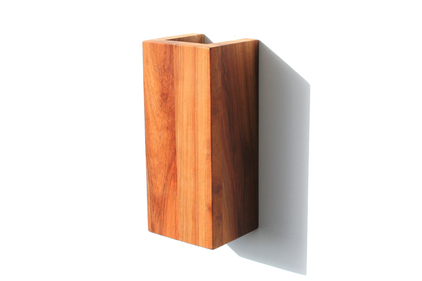 Namibian Teak Up Down Wall Light side view on a white background