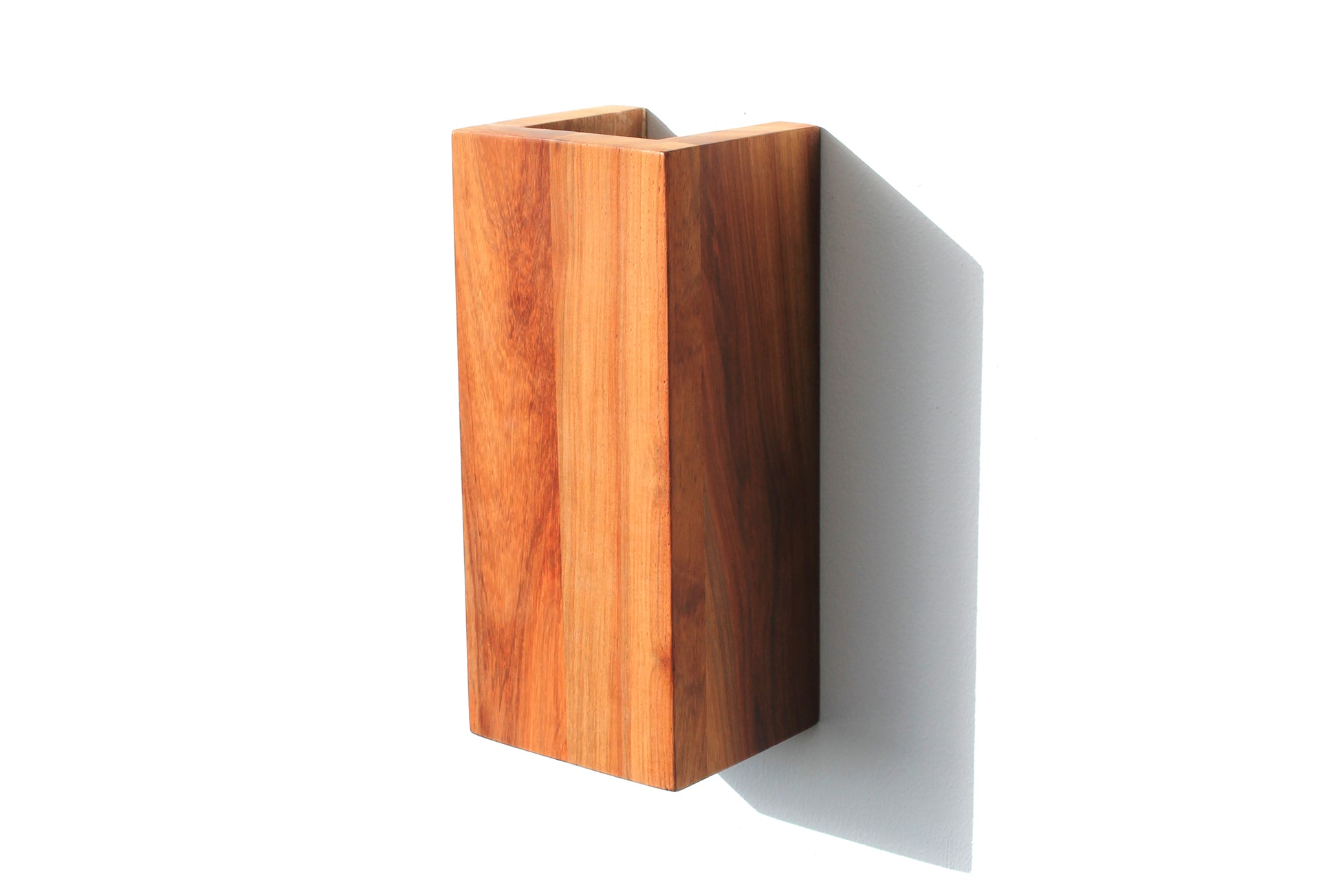 Namibian Teak Up Down Wall Light side view on a white background