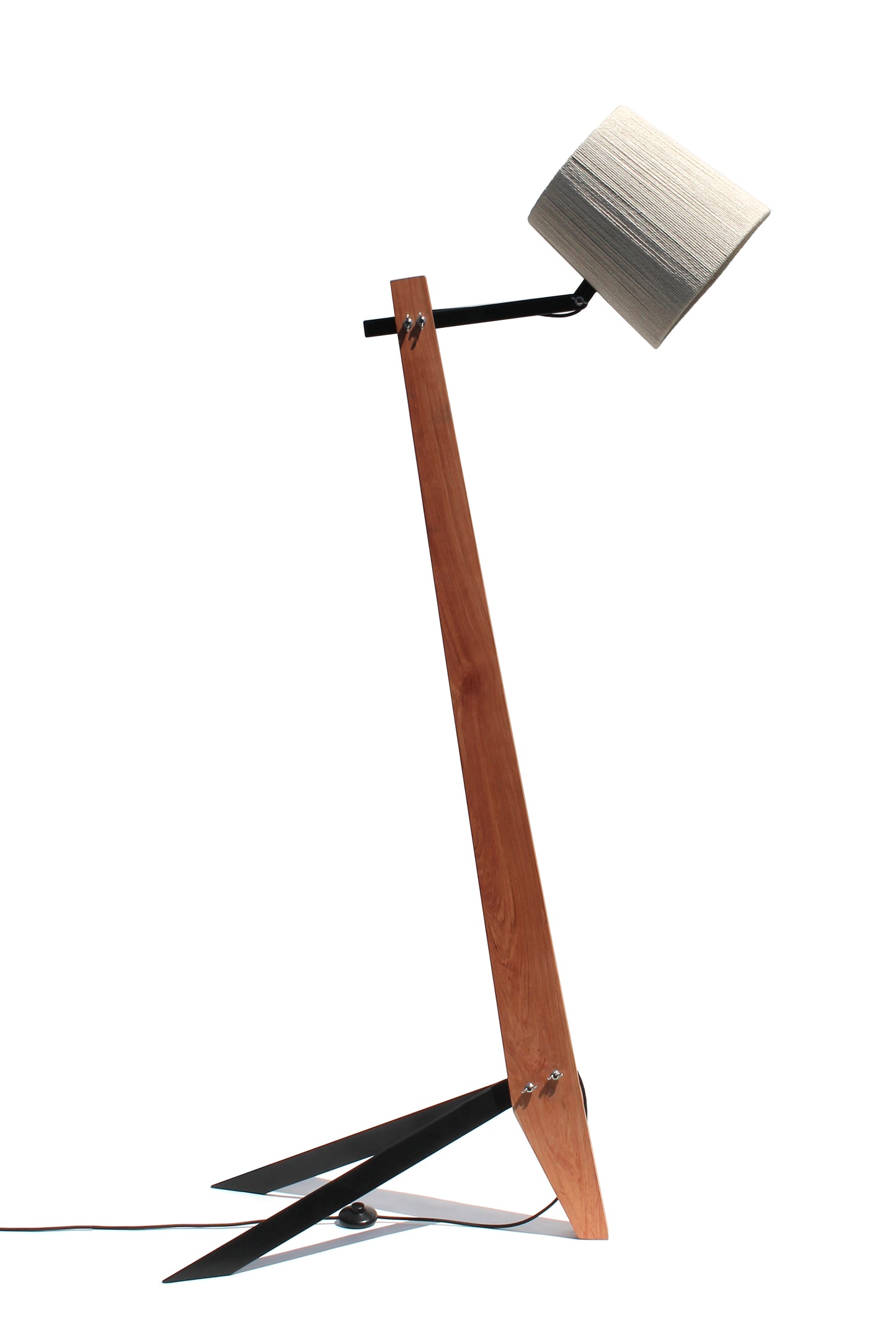 Rosewood Industrial Floor Lamp front view on a white background