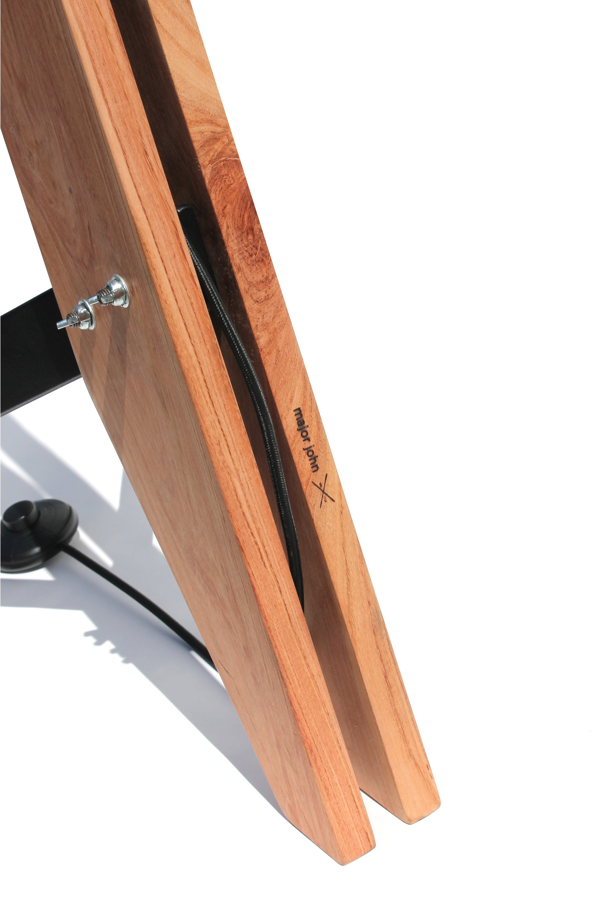 Close-up detail of the Rosewood Industrial Floor Lamp base and leg