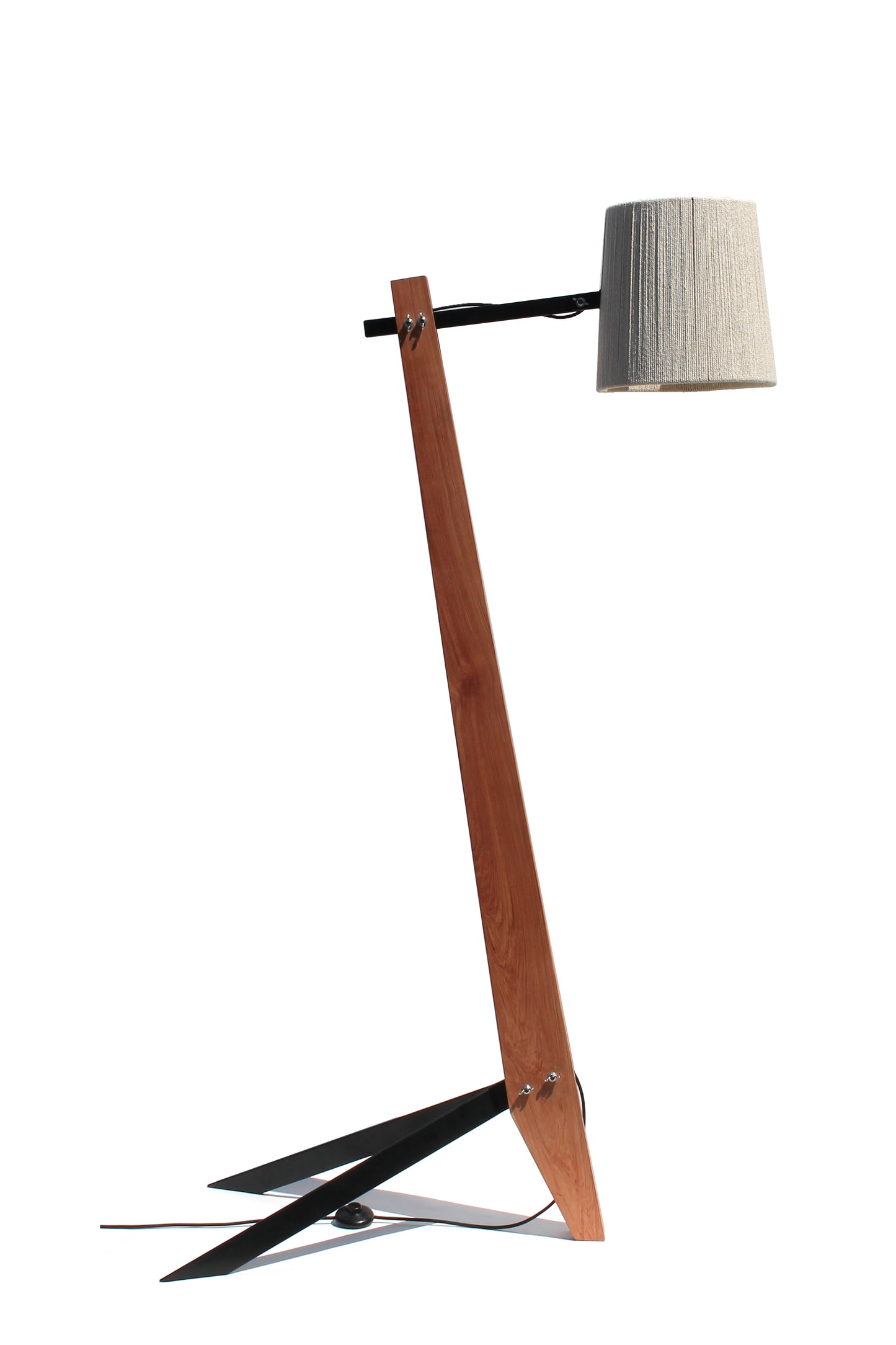 Rosewood Industrial Floor Lamp profile view on a white background