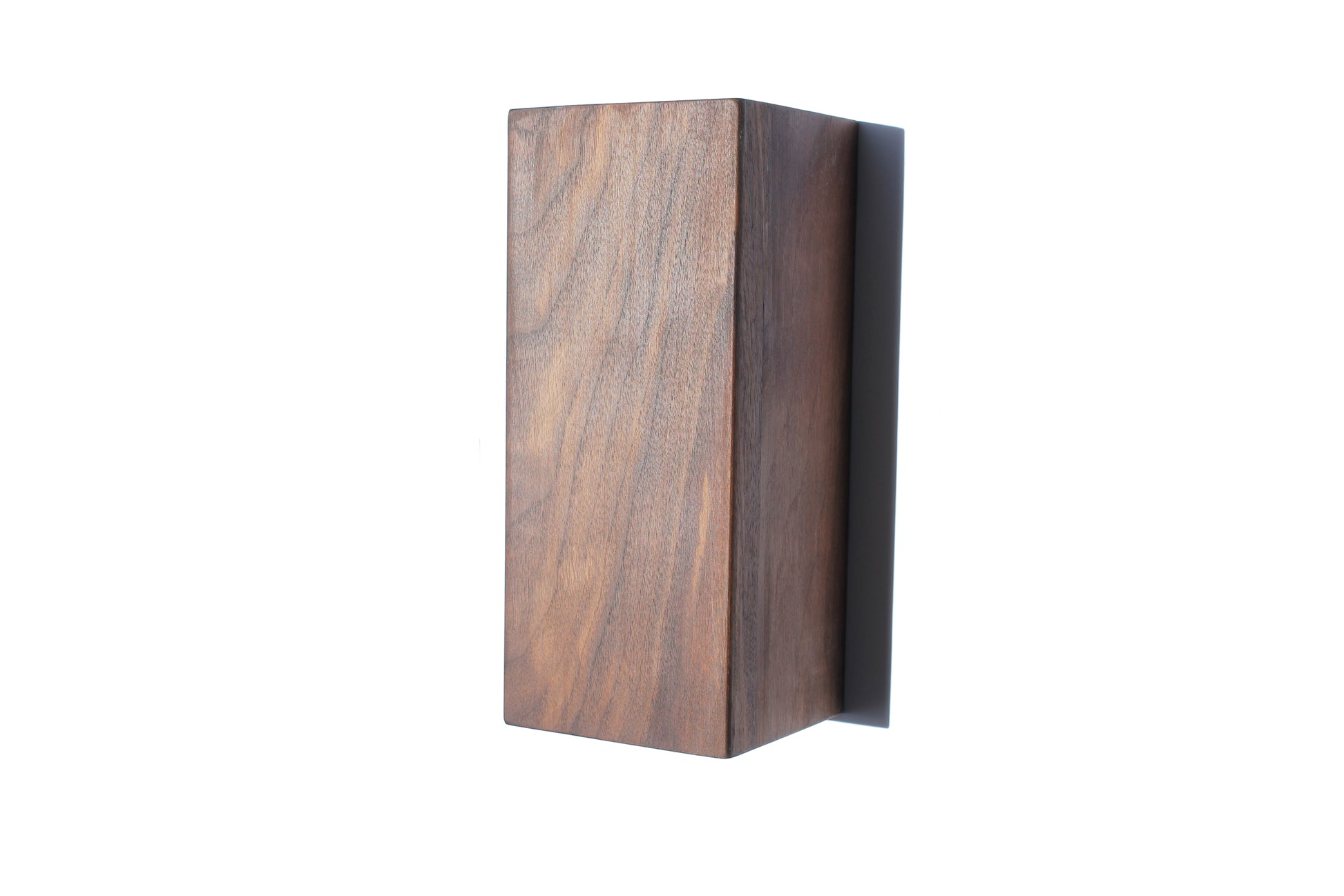 Walnut Up Down Wall Light side view on a white background