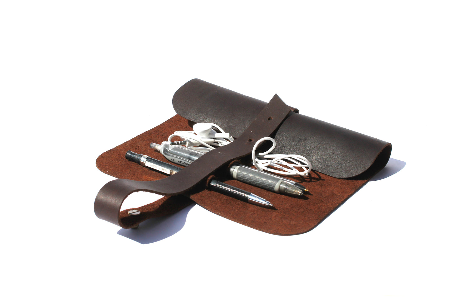 GENUINE LEATHER CABLE & PEN ROLL